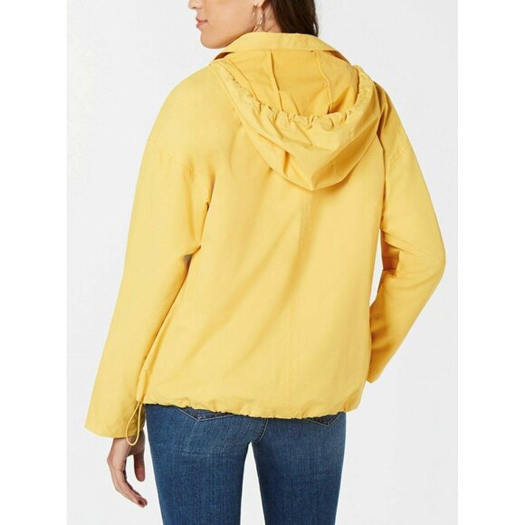 STYLE & CO $60 Water Resistant Hooded Anorak Jacket Yellow M Medium  NWT - Picture 2 of 4